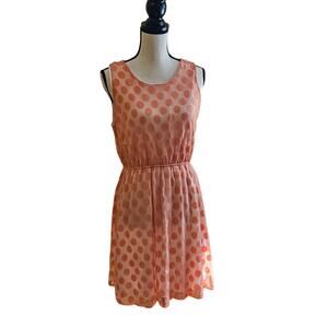 Blue Rain Boutique Super Cute Peach Pink Lace Overlay Casual Mini Dress Large